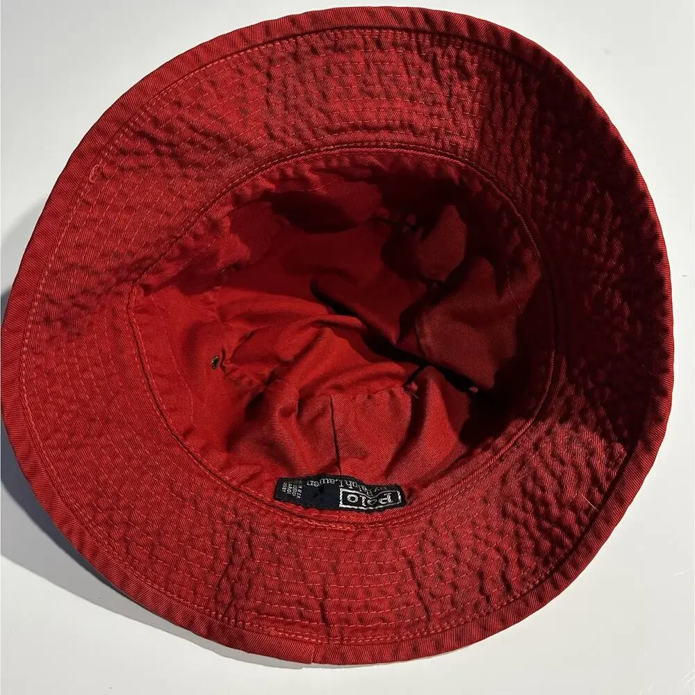 Polo Ralph Lauren Bucket Hat Red XLarge Cotton Pony Logo Outdoors Classic Casual